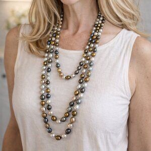 Genuine Multi-Tone Freshwater Pearl Strand – 58”